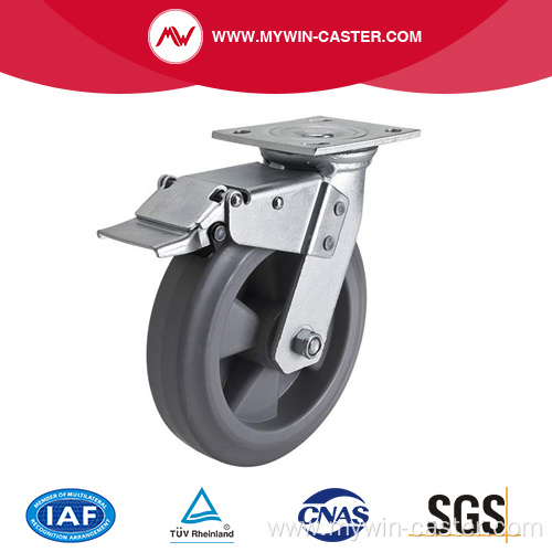 Heavy 8 Inch 400kg Plate Brake TPE Caster